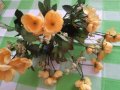 Керамичен съд кошница за декор/ Букети изк.цветя 3броя
