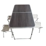 Комплект сгъваема къмпинг маса с 4 стола, регулируема височина, дизайн "куфар" в сив цвят, снимка 7