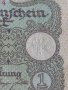Райх банкнота 1 марка 1920г. Германия перфектна за колекция 28202, снимка 4
