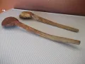 Лот от 2 бр. лъжици дървени стари, снимка 4