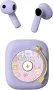Ретро детски безжични Bluetooth слушалки поставяне в ушите ANCwear розови лилави грамофон, снимка 2
