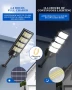 Соларна улична лампа Worshow 600W, сензор за движение - 468 LED 6500K, дистанционно, IP65, снимка 4