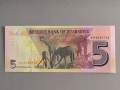 Банкнота - Зимбабве - 5 долара UNC | 2019г., снимка 2
