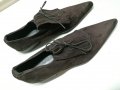 Елегантни Италиански обувки от велур Остри обувки, снимка 11