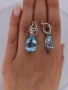 сребърни обеци от Тайланд с естествен топаз, снимка 2
