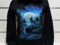 Нов дамски суичър с дигитален печат Вълк, пълнолуние, Серия вълци, снимка 3