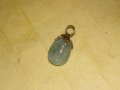 СТАР МЕДАЛЬОН НАТУРАЛНО ПОЛУСКЪПОЦЕННО КАМЪЧЕ в ПОСРЕБРЕН МЕСИНГОВ ОБКОВ 34970, снимка 3