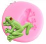 Малка тънка жаба жабка силиконов молд форма за декорация торта фондан шоколад и др, снимка 1 - Форми - 30136618