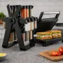 Тостер грил Royalty Line RL-PM1000 - Компактен грил и сандвич преса 2 в 1 + Подарък Стилен въртящ се, снимка 1