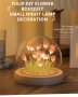 Ръчно изработена LED нощна лампа с изкуствени цветя 9 бр. - ЛАЛЕТА ,Направи си сам., снимка 4