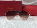 Cartier 2022 мъжки слънчеви очила с кожа, снимка 9