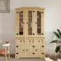vidaXL Висок шкаф Corona, кафяв, 112x43x191,5 см, мексикански бор масив, снимка 3