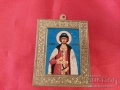 Лот Малки РУСКИ Икони Светци с Бронзова Рамка, снимка 6