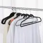 Комплект 20 кадифени закачалки за дрехи RUHHY – Черни, с въртяща се кука и противоплъзгащо покритие, снимка 3