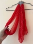 Нов червен шал с етикета със сребърни чертички като десен ❤️, снимка 4