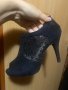Черни токчета с отвор на пръстите, снимка 1 - Дамски обувки на ток - 42032887