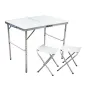 Маса за Къмпинг + 2 броя Столове, Сив-Бял, снимка 1