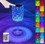 LED RGB кристална настолна лампа – 16 цвята, Touch сензор + дистанционно, снимка 8