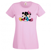 Дамска тениска Mickey & Minnie Мини Маус,Микки Маус.Подарък,Изненада,, снимка 4 - Тениски - 36526202