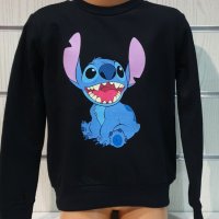 Нова детска ватирана блуза с дълъг ръкав Стич (Stitch) в черен цвят, снимка 1 - Детски Блузи и туники - 38996156