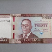 Банкнота - Либерия - 20 долара UNC | 2016г., снимка 1 - Нумизматика и бонистика - 39801925