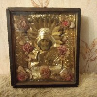 Старинна Руска икона на свети Николай , снимка 1 - Антикварни и старинни предмети - 32044387