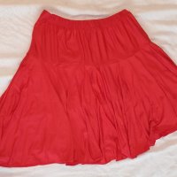 Червена елатична пола  за танци с вградени боксерки, снимка 1 - Поли - 38728456