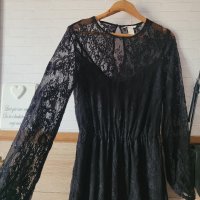 Черна рокля с дантела H&M , снимка 10 - Рокли - 44247087
