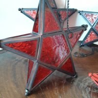Коледни стъклени витражни фенери звезда, снимка 4 - Декорация за дома - 34150274