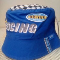 Синя Детска лятна шапка Racing, снимка 1 - Шапки, шалове и ръкавици - 29228436