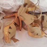 Бежови летни ботуши на ток естествен велур , снимка 7 - Дамски обувки на ток - 36706745