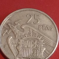 Две монети 25 песети 1957г. Испания/ 2 шилинга 1950г. Великобритания за КОЛЕКЦИОНЕРИ 34824, снимка 2 - Нумизматика и бонистика - 44303939