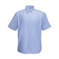 Мъжка риза Fruit of the Loom, тип Oxford, голям, размер, дълъг и къс ръкав, светлосин цвят, маркова , снимка 12 - Ризи - 38568384