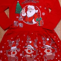 Нови коледни рокли с Дядо Коледа , снимка 1 - Детски рокли и поли - 38647713