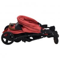 Бебешка количка 3-в-1, червена, стомана, снимка 10 - Детски колички - 37692055