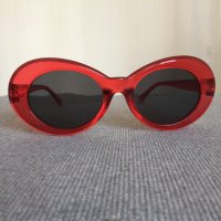 Нови Дамски Слънчеви Очила Червени Черни Прозрачни Кръгли Ретро Модел Модерни , снимка 15 - Слънчеви и диоптрични очила - 44448902