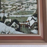 Картина, Ловци в снега, репродукция , снимка 12 - Картини - 41489510