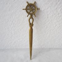 нож за писма месинг бронз морска декорация, снимка 2 - Антикварни и старинни предмети - 29433658