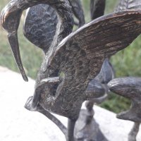 Бронзова статуетка на птици жерави, снимка 5 - Декорация за дома - 30147047