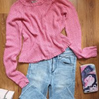 Розова блузка с отворен гръб, снимка 3 - Блузи с дълъг ръкав и пуловери - 29156272