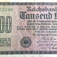 Райх банкнота - Германия - 1000 марки | 1922г., снимка 2 - Нумизматика и бонистика - 29328115