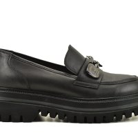 Модерни дамски уолфъри в черен цвят изработени изцяло от естествена кожа , снимка 3 - Дамски ежедневни обувки - 42259252