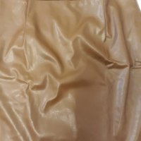 SLN R :маркова тютюнев цвят кожена къса сексапилна и впечатляваща пола ,със златен цип отзад и цепка, снимка 5 - Поли - 37423559