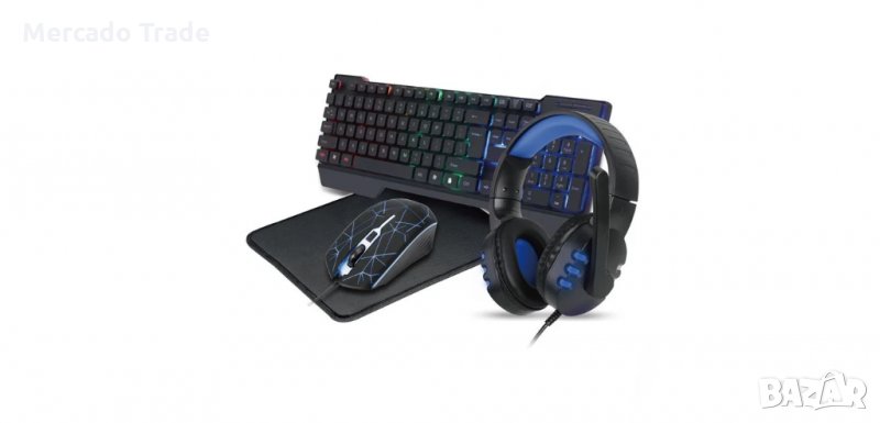 Комплект 4 в 1 Mercado Trade, За Gaming игри, Черен, снимка 1