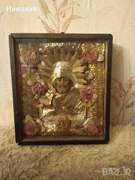 Старинна Руска икона на свети Николай , снимка 1