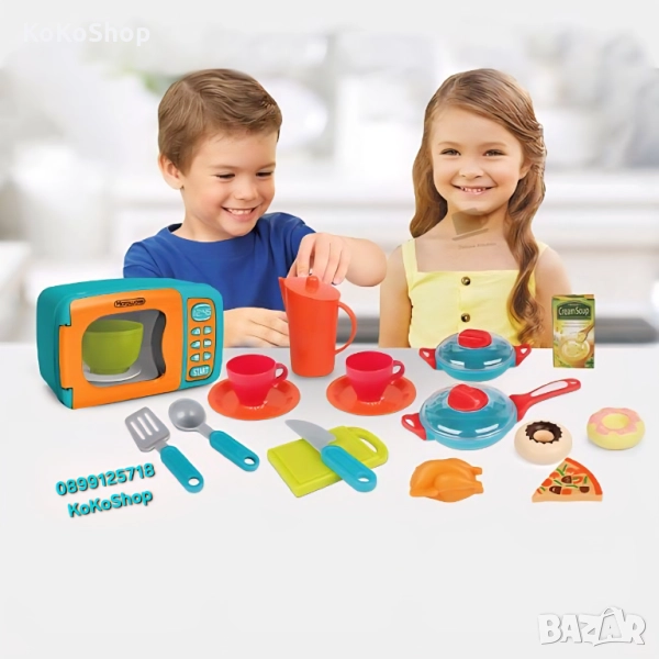 Детска микровълнова фурна с 20 аксесоара, снимка 1
