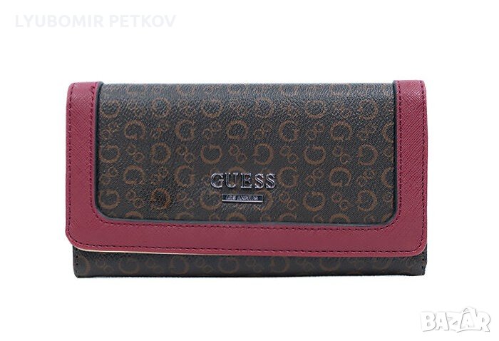 Guess Оригинален Кафяв Кожен Дамски Портмоне Портфейл, снимка 1