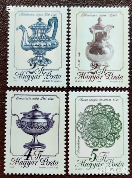 Унгария, 1988 г. - пълна серия чисти марки, изкуство, 5*20, снимка 1