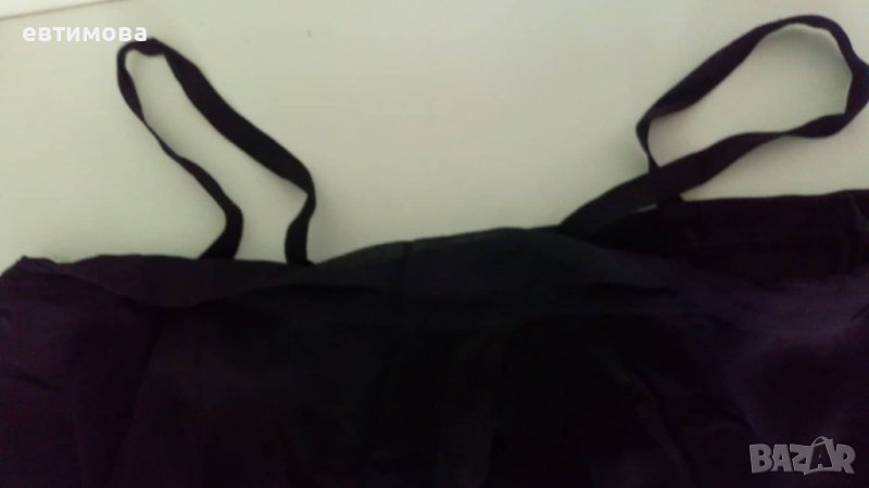 Топ, коприна, черен, S, снимка 1