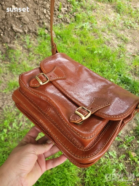 Dickens collection ЕСТЕСТВЕНА кожа кафява чанта (250$ в интернет), снимка 1